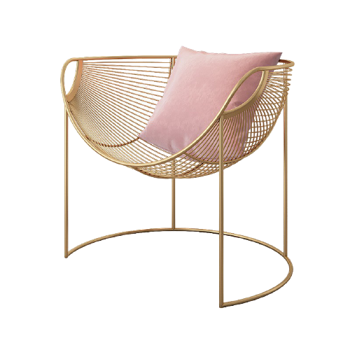 nordic gold pink metal chair