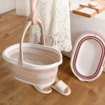 pink collapsible water pail