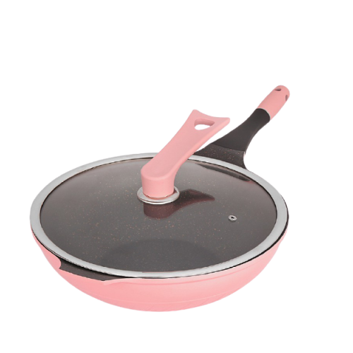 pink marble frying pan